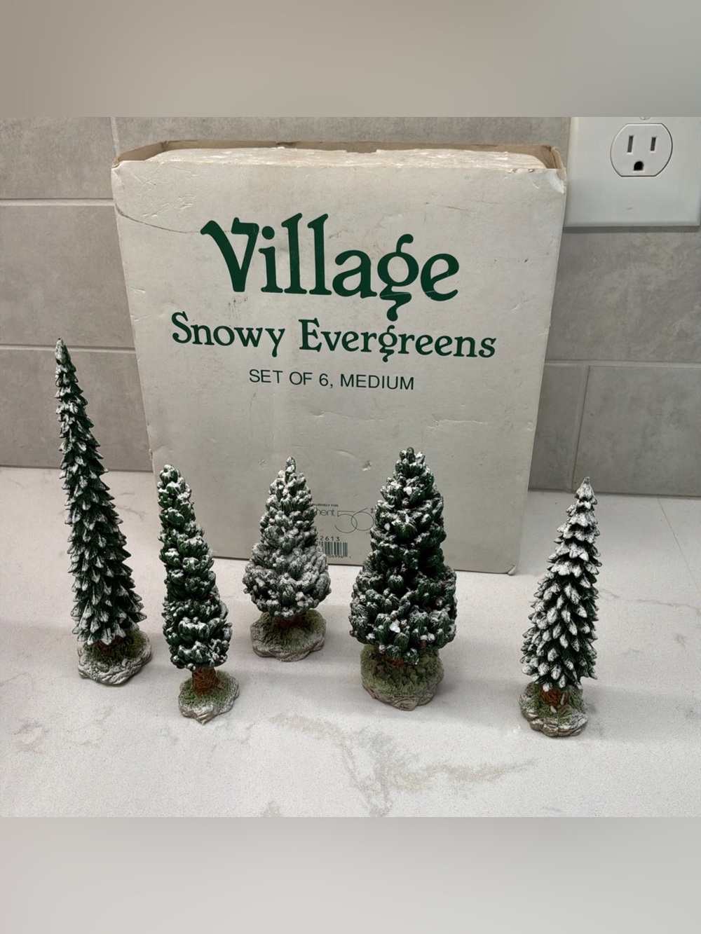 Department 56 Snowy Evergreens Set Of 5